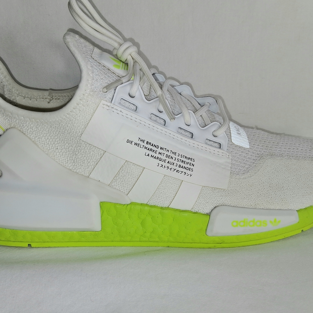 adidas White and Neon Green Sneakers